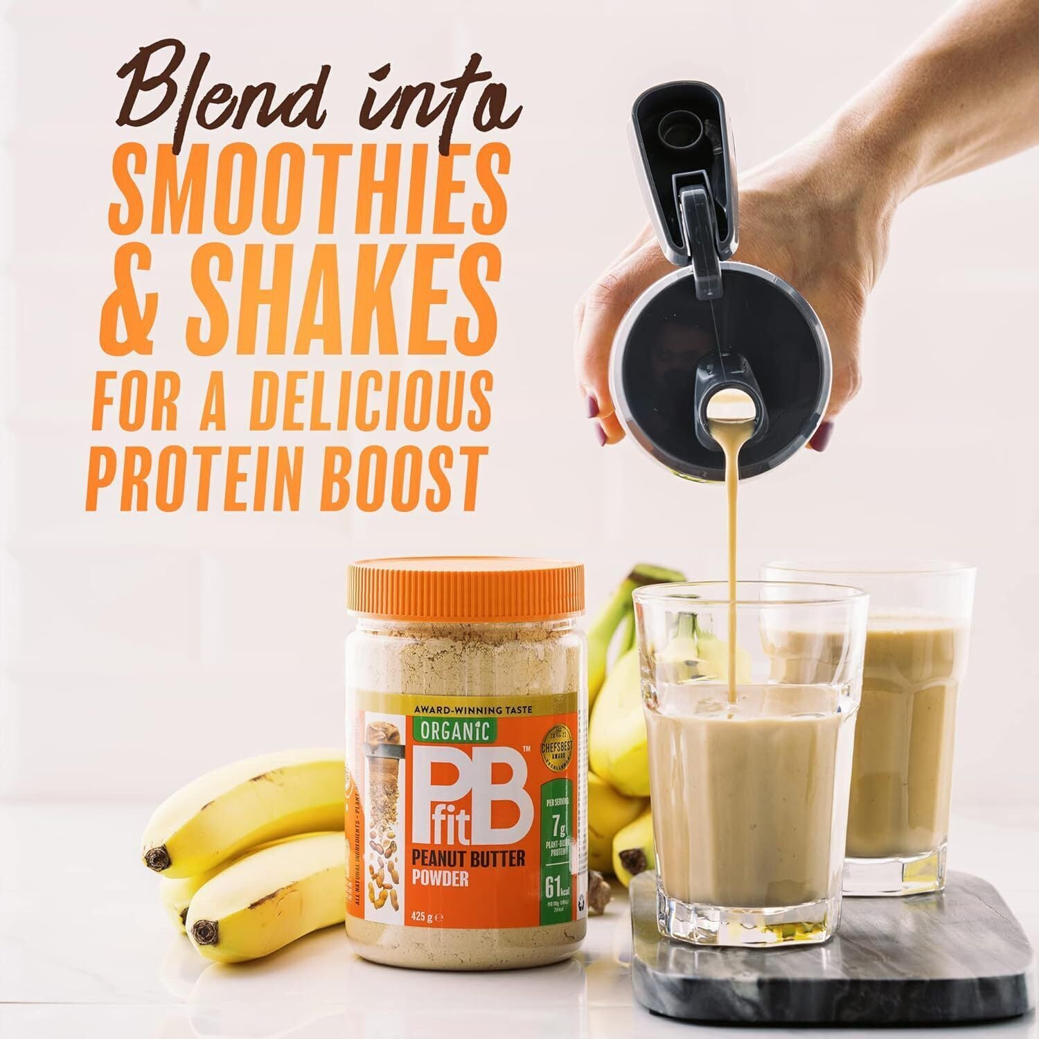 Pbfit Peanut Butter Powder - 87% Less Fat, High Protein, Gluten Free 225G 425G