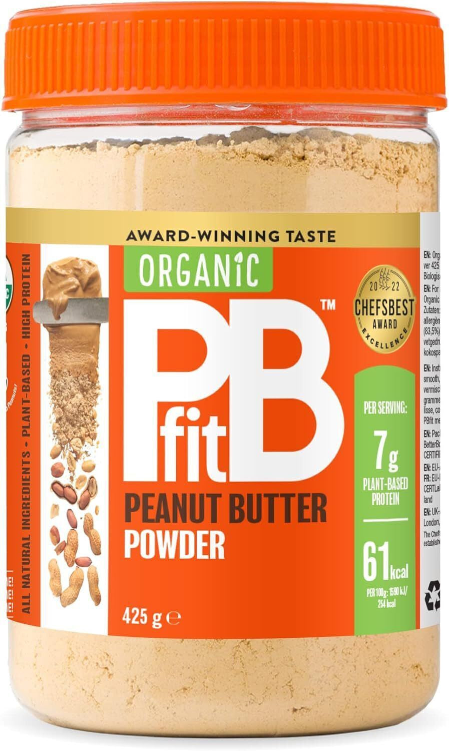 Pbfit Peanut Butter Powder - 87% Less Fat, High Protein, Gluten Free 225G 425G