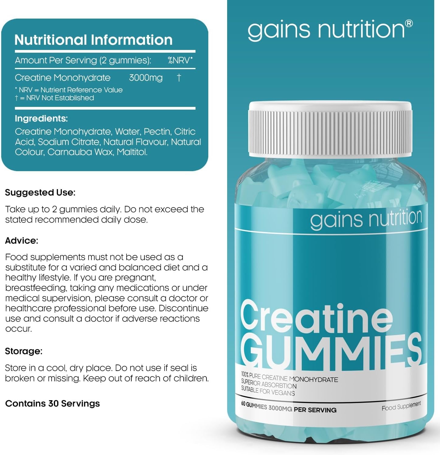 GN Creatine Gummies | 60 Chewable Creatine Gummies for Men & Women - 3000Mg Creatine-Monohydrate per Serving | Berry Flavour, Non-Gmo & Suitable for Vegans & Vegetarians