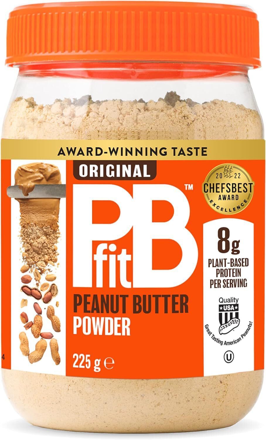 Pbfit Peanut Butter Powder - 87% Less Fat, High Protein, Gluten Free 225G 425G