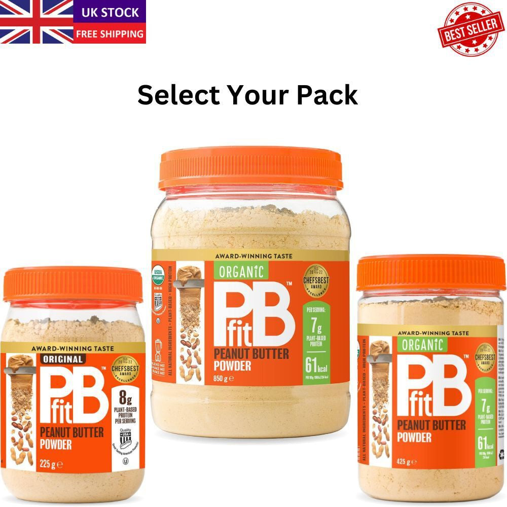Pbfit Peanut Butter Powder - 87% Less Fat, High Protein, Gluten Free 225G 425G