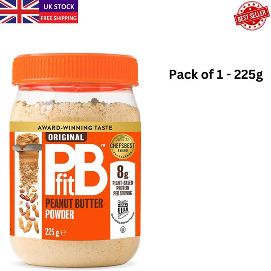 Pbfit Peanut Butter Powder - 87% Less Fat, High Protein, Gluten Free 225G 425G