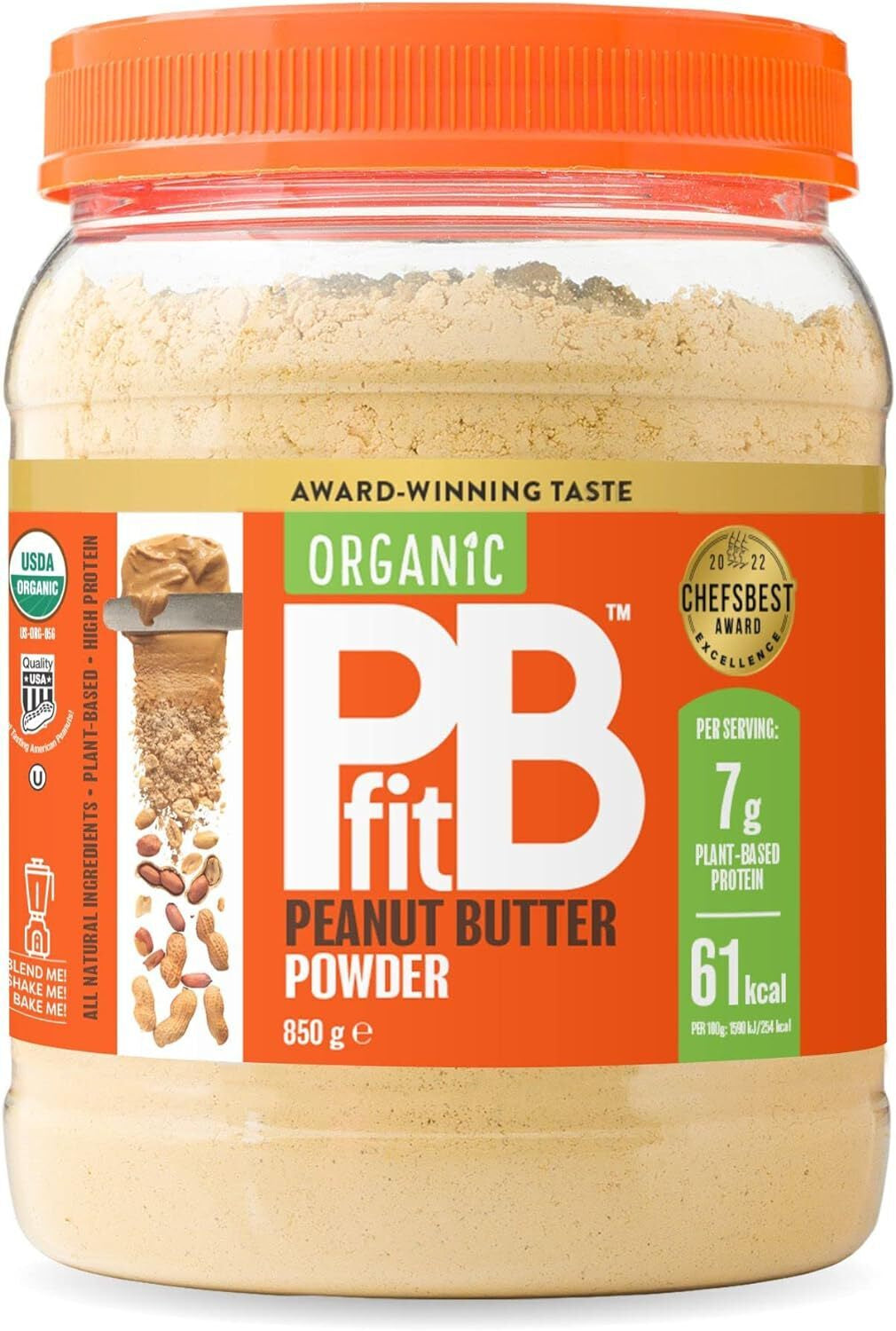 Pbfit Peanut Butter Powder - 87% Less Fat, High Protein, Gluten Free 225G 425G