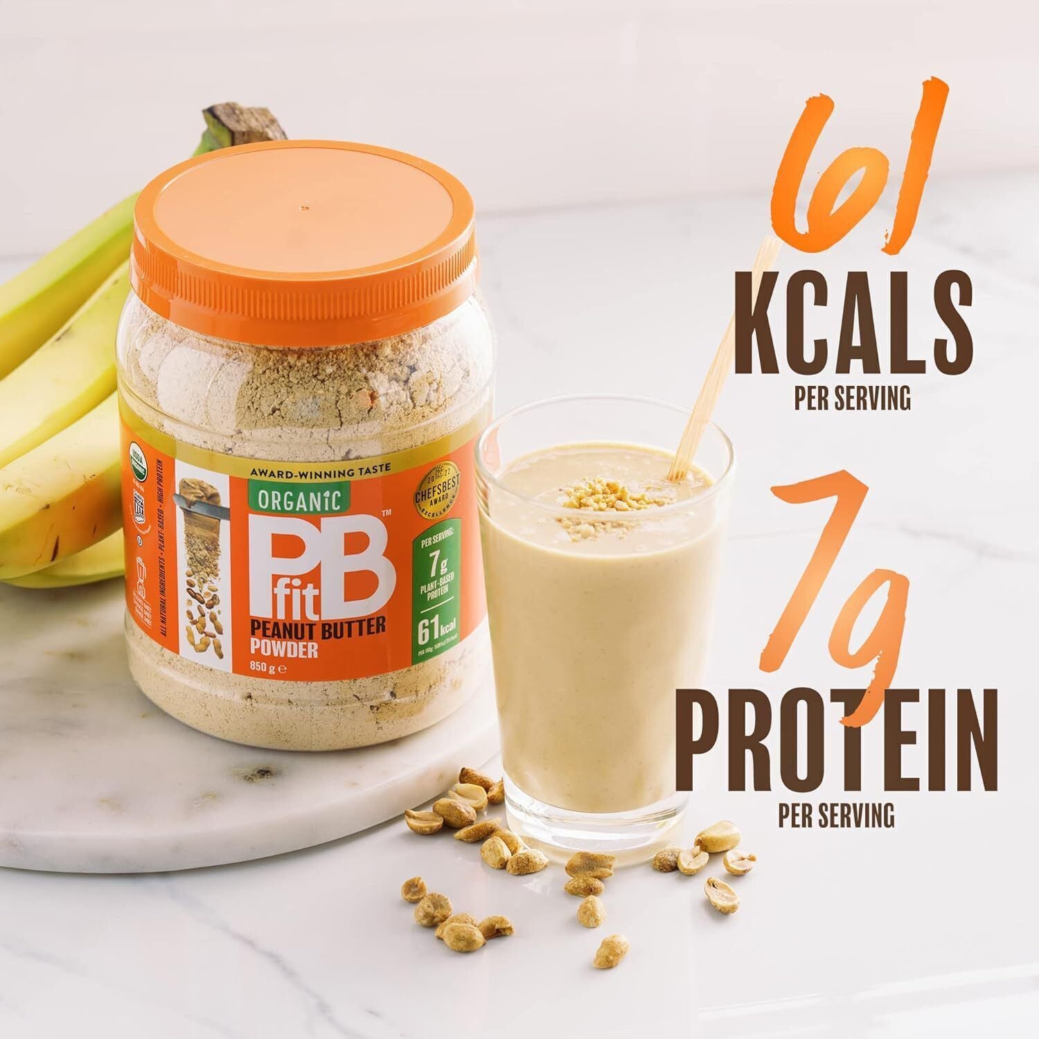 Pbfit Peanut Butter Powder - 87% Less Fat, High Protein, Gluten Free 225G 425G