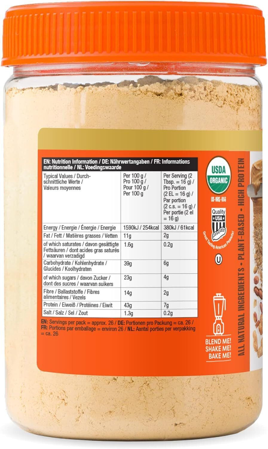 Pbfit Peanut Butter Powder - 87% Less Fat, High Protein, Gluten Free 225G 425G